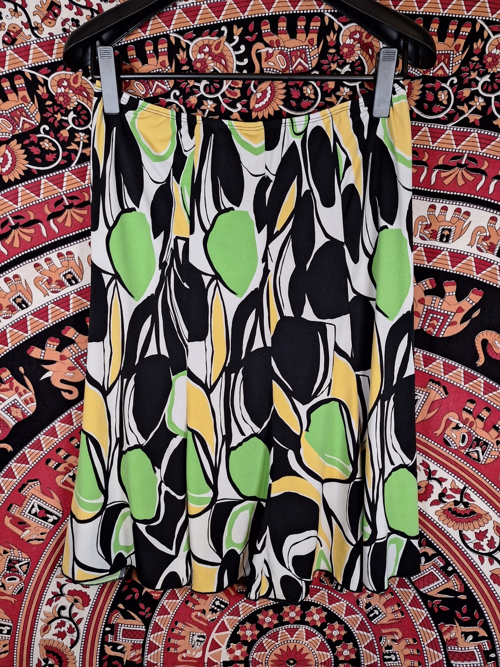 Vintage Y2K Lily Abstract Flare Midi Skirt